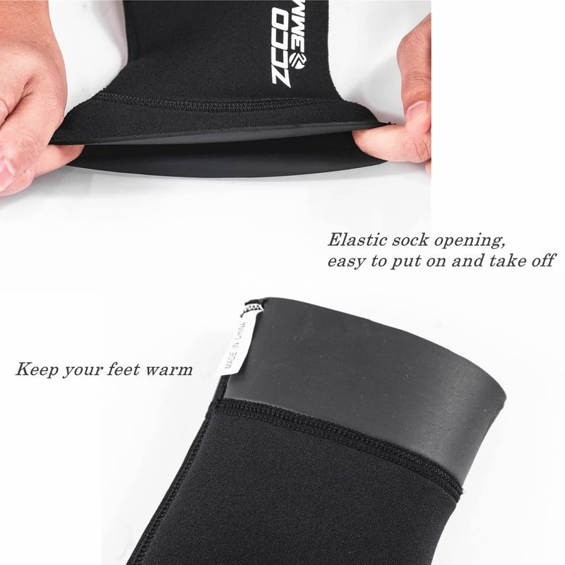 ZCCO 3mm Neoprene Diving Socks, Anti-Slip Beach Water Socks for Men Women Youth, Swim for Diving, Snorkeling, Surfing, Kayaking, Swimming Water Sports (Black, S) - Image 3